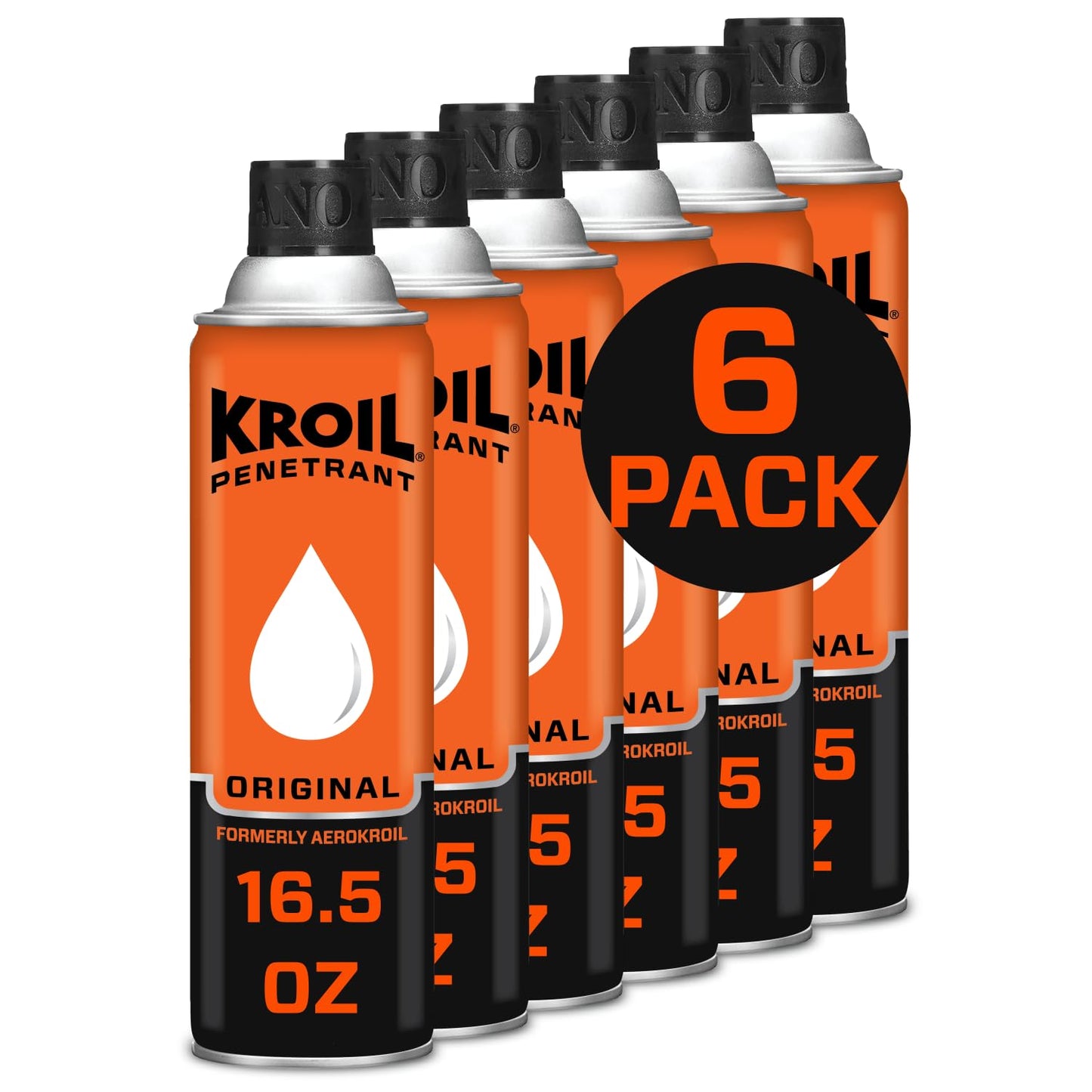 Kroil Original Penetrating Oil (Aerosol Spray-16.5oz Can-Case of 6) | Penetrant for Rusted Bolts, Metal, Hinges, Chains, Moving Parts | Rust, Corrosion Inhibitor (AZKS162C6)