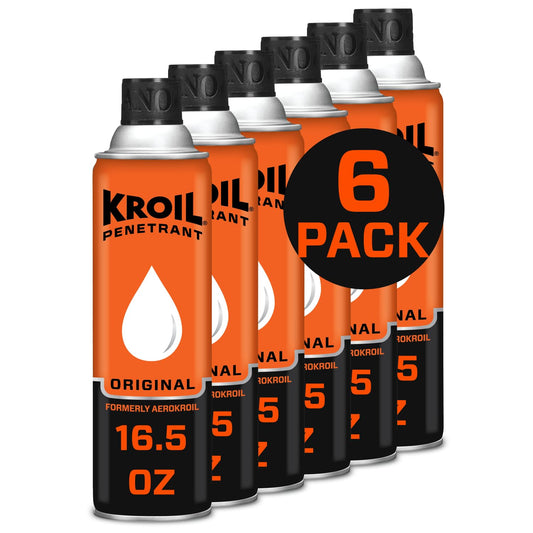 Kroil Original Penetrating Oil (Aerosol Spray-16.5oz Can-Case of 6) | Penetrant for Rusted Bolts, Metal, Hinges, Chains, Moving Parts | Rust, Corrosion Inhibitor (AZKS162C6)