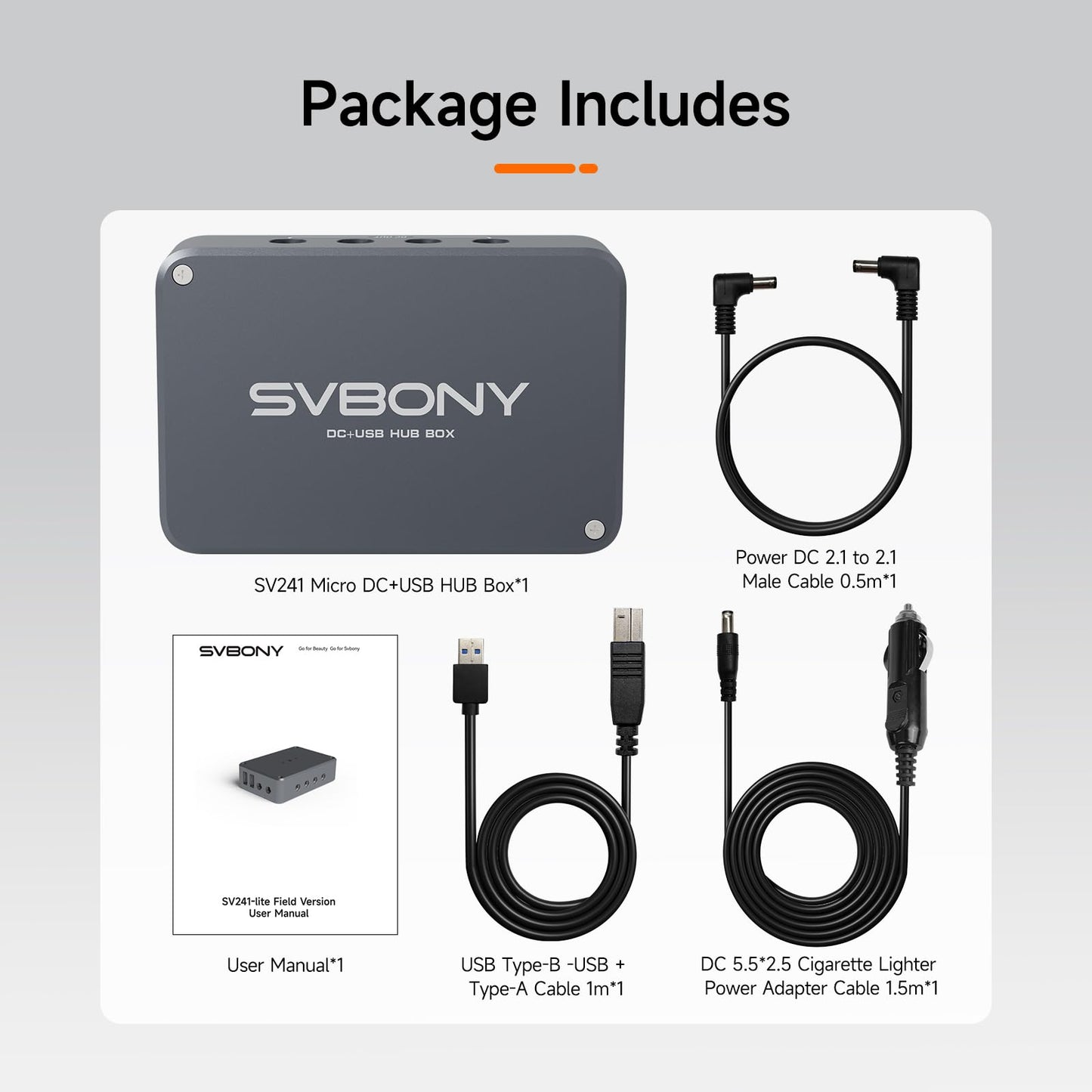 SVBONY SV241 Astronomy Telescope Power Adapter, Micro DC USB HUB Box, High-Speed Output and Type-C Interface, Compatibility with Various Power Sources, Integrated USB Hub for Outdoor Astrophotography