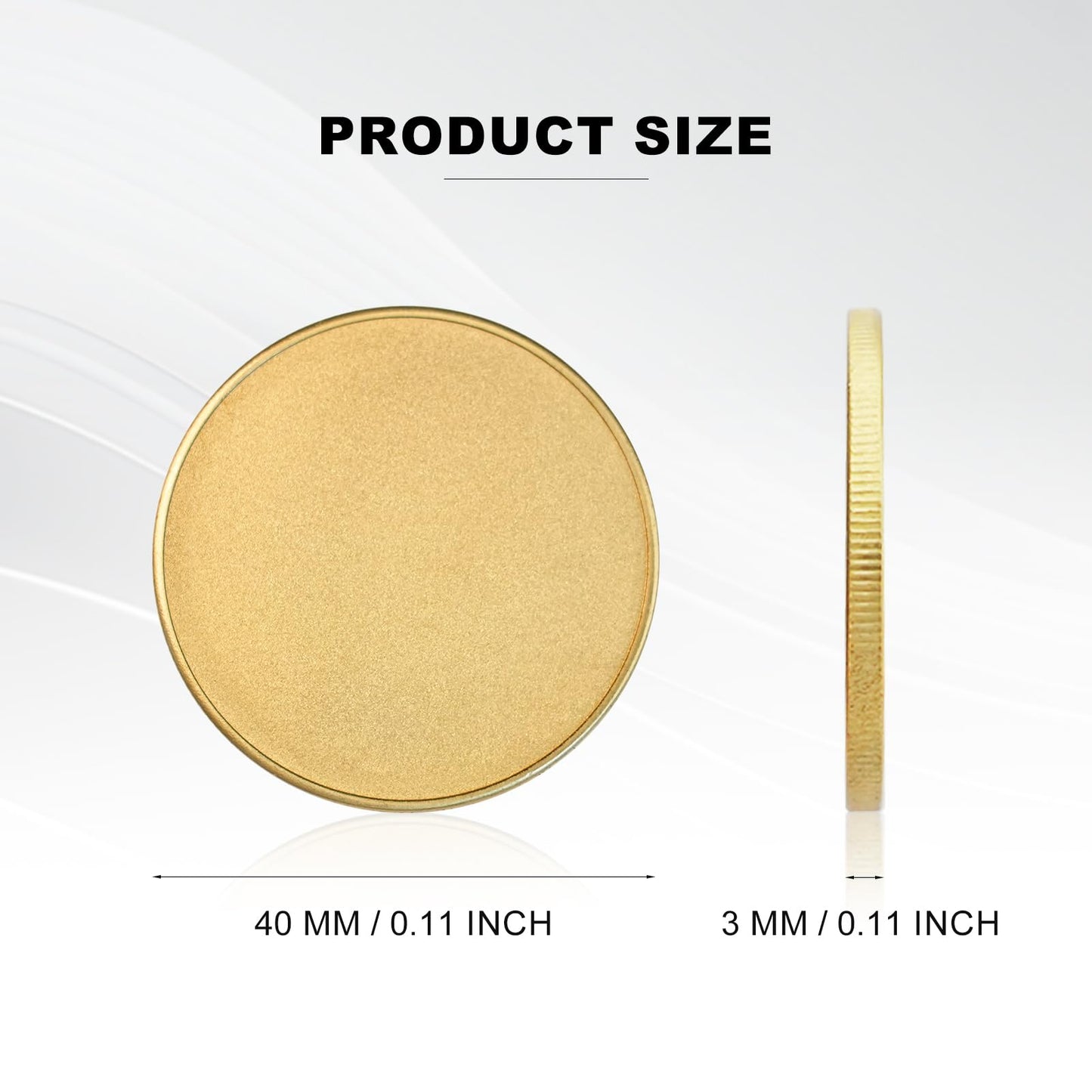 ComMarker 20 Pcs 3mm Brass Blank Challenge Coin,3mm Thickness Threaded Edged 40 mm Engraving Blanks Coins,Acrylic Protection Box for DIY Crafts Engraving Travel Commemorative Collection Supplies