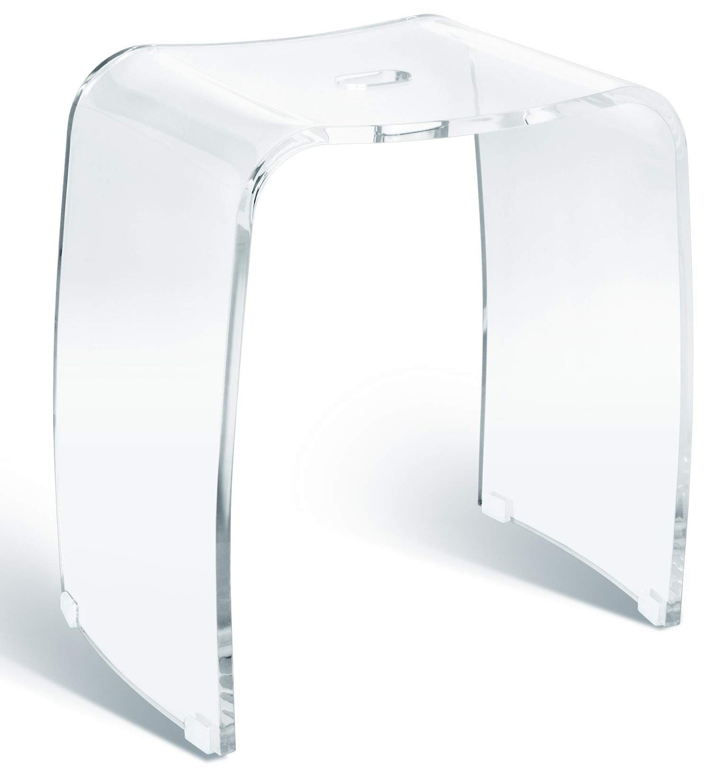 Libaro Shower Chair for Inside Showers - Clear Acrylic Bathroom Stool with 400 lb Capacity, Waterproof Bench for Bath-tub, Modern Portable Seat with Handle Hole (Transparent)