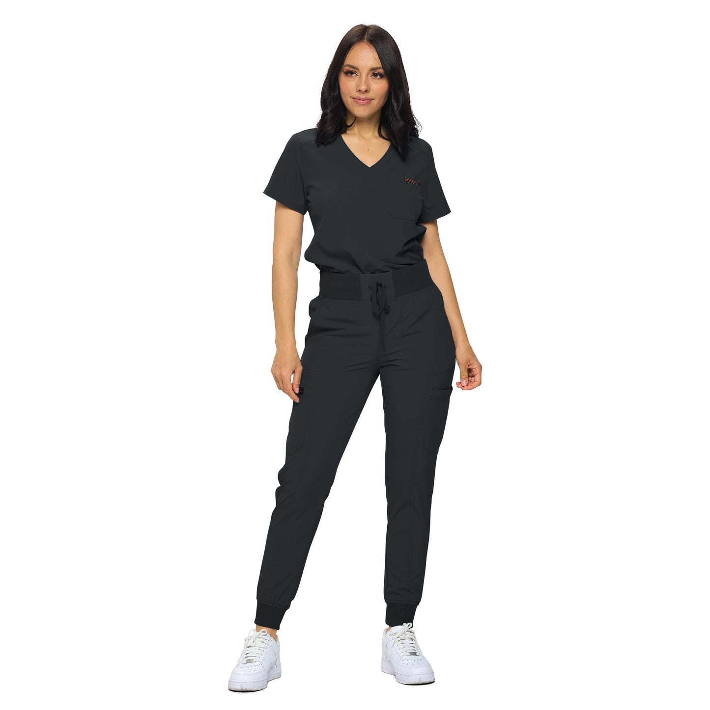 MONARCH UNIFORMS Slim Fit Stretchy Scrubs Women's Jogger Scrub Set Slim Jogger Scrubs with Tuck-In Top for Women