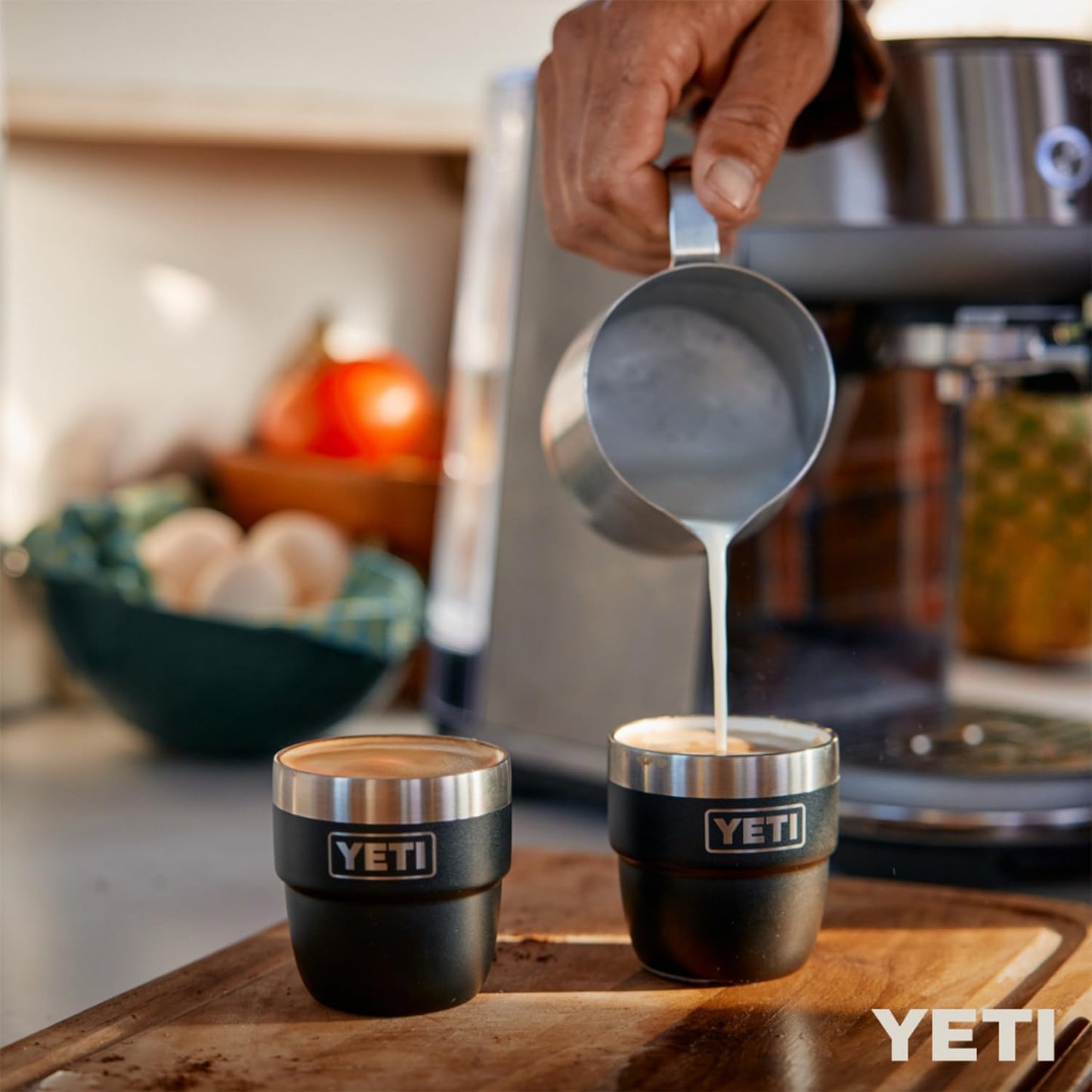 YETI Rambler 4 oz Stackable Cup, Stainless Steel, Vacuum Insulated Espresso/Coffee Cup, 2 Pack, Cape Taupe