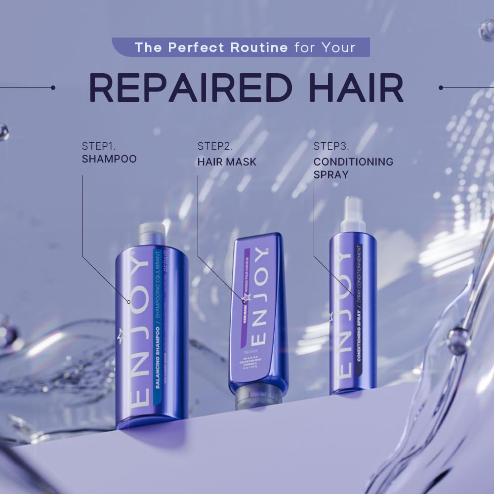 Enjoy Hair Mask 8 Oz 227 Grams | Add Moisture & Shine, Repair and Strengthen Dry, Unruly Hair | Color Safe | pH 4.5-5.5 | Sulfate-Free