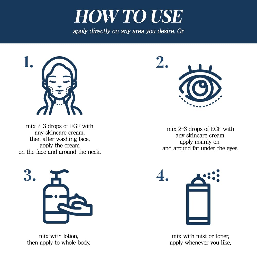 EGF Serum Epidermal Growth Factor 1.7 Fl. Oz. / 50ml / face serum cosmetic ingredients for skin serum korean egf growth factor egf ample after microneedling