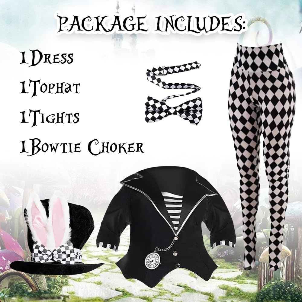 Amscan Dark Mad Hatter Costume - Girls Large - 12-14,1 Pc
