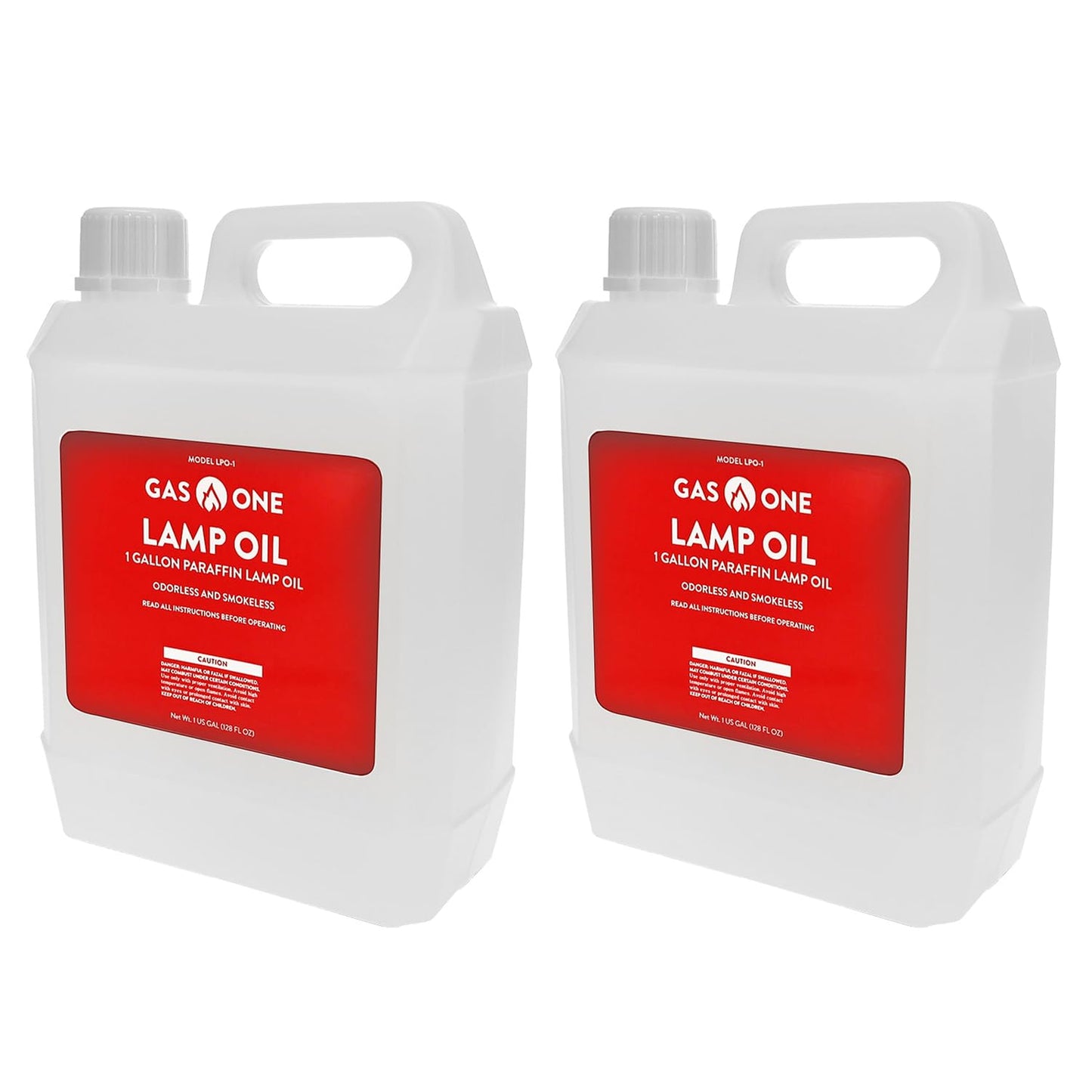 Gas One 2 Pack Liquid Paraffin Lamp Oil – 1 Gallon Clear Oil Lamp – Multifunctional Lamp Oil Smokeless Odorless Indoor Ideal for Lamps, Lanterns, Tiki Torch – Superior Seal and Safe Packaging