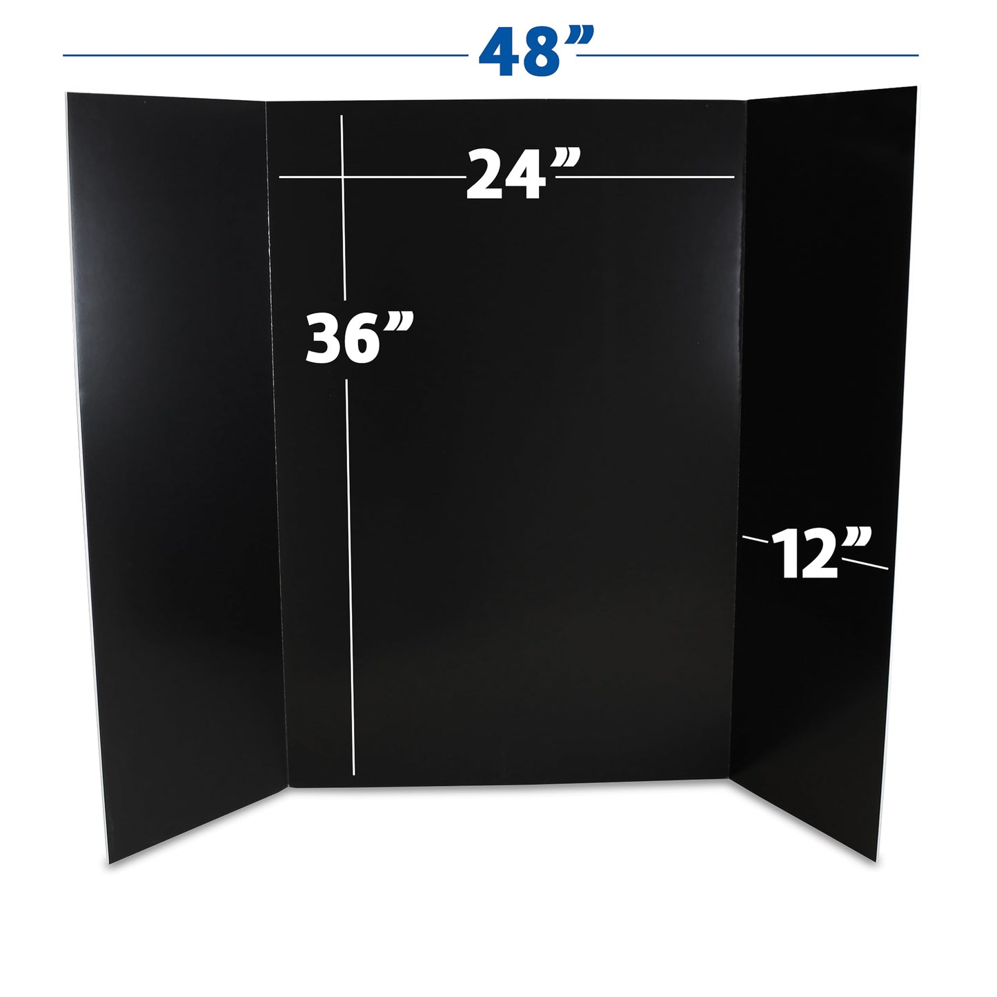 Flipside Products 36” x 48” Foam Project Boards for Presentations, Science Fair, School Projects, Event Displays and Trifold Picture Board - Single-Sided Black 3/16'' Thick - 3 Pack