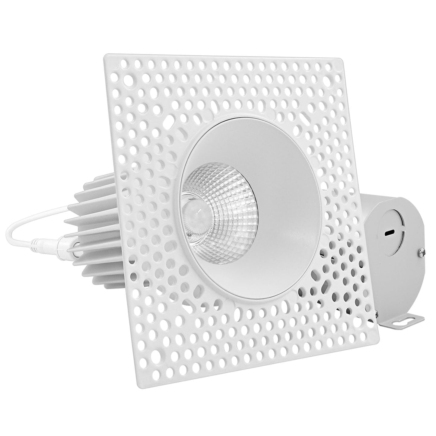LUXRITE 3 Inch Trimless LED Recessed Lighting, 15W, 1100LM, 5CCT Selectable 2700K-5000K, Dimmable Ceiling Spotlight, CRI 90, Damp & IC Rated, Plaster Downlight, ETL Listed