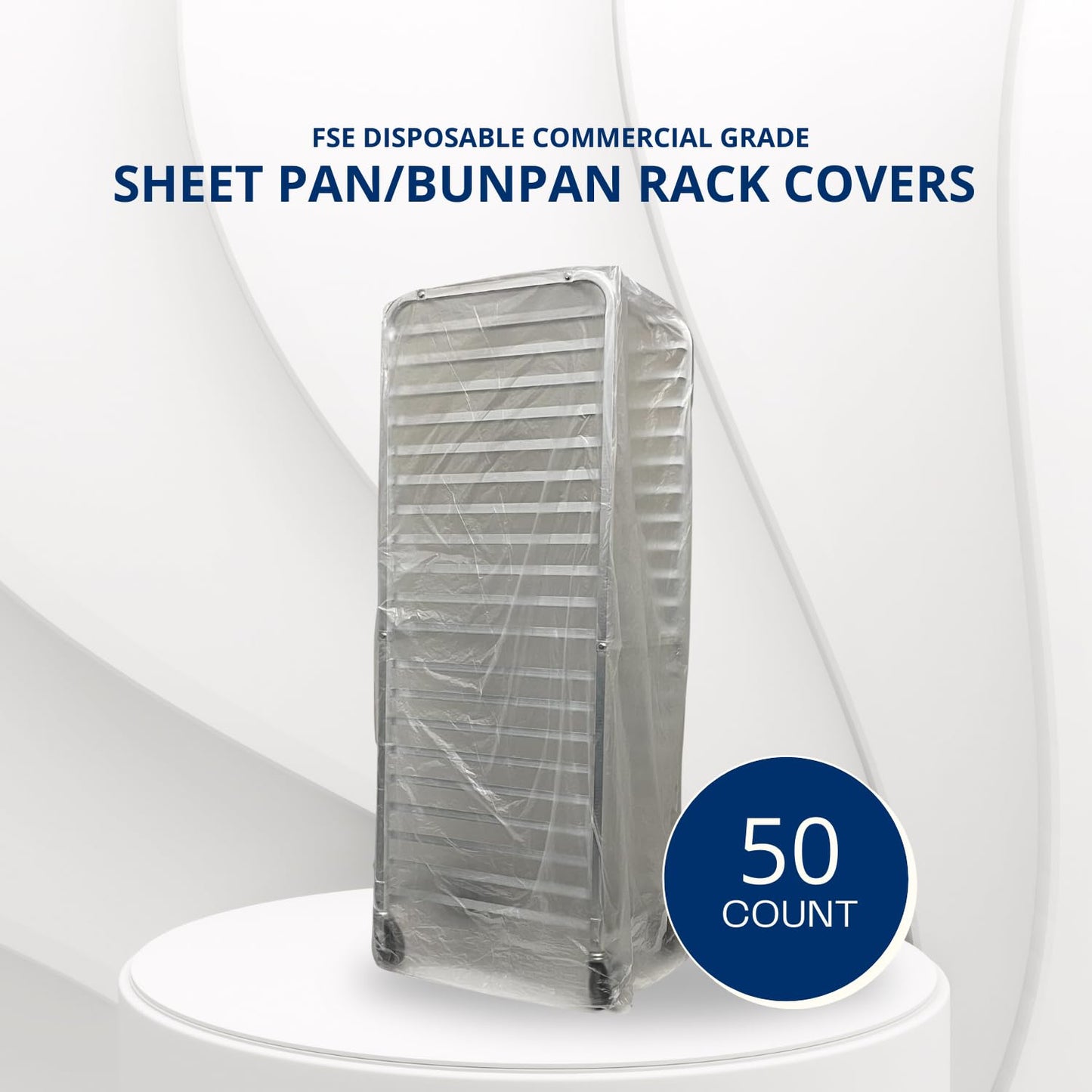 FSE Disposable Commercial Grade Sheet Pan/Bun Pan Rack Covers, 20.25" W x 26" D x 69" H, Clear, 50 Count