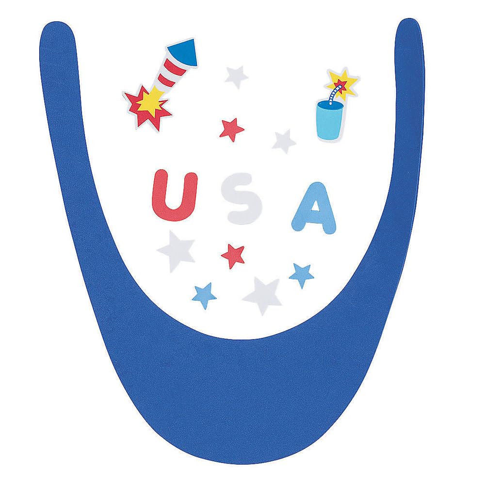 Patriotic Foam Visor Craft Kit - Makes 12-4th of July Crafts for Kids