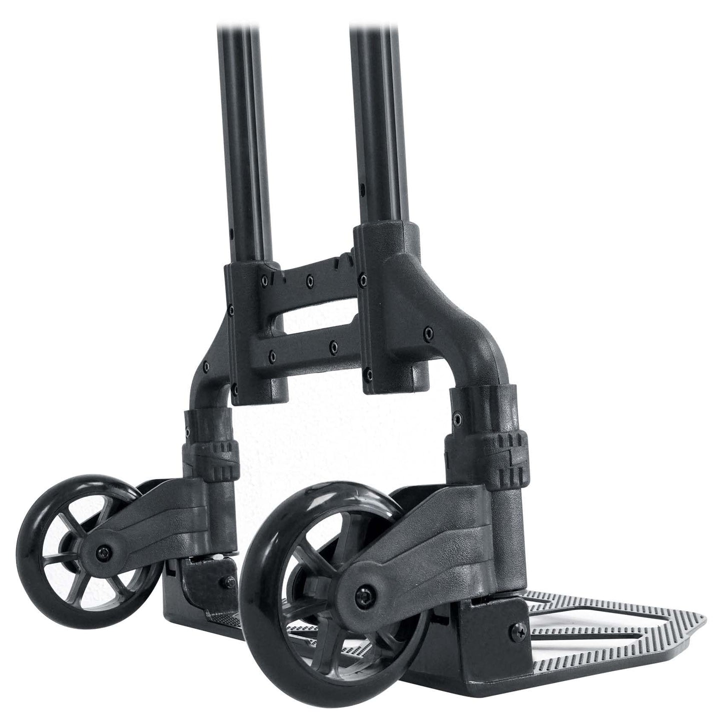 Rockville GigMate 154 lbs DJ/Musician Aluminum Trolley Hand Truck, Folds Flat, Large Rubber Wheels, Bungee Cord Included, Adjustable Height, for DJs and Musicians Transporting Gear