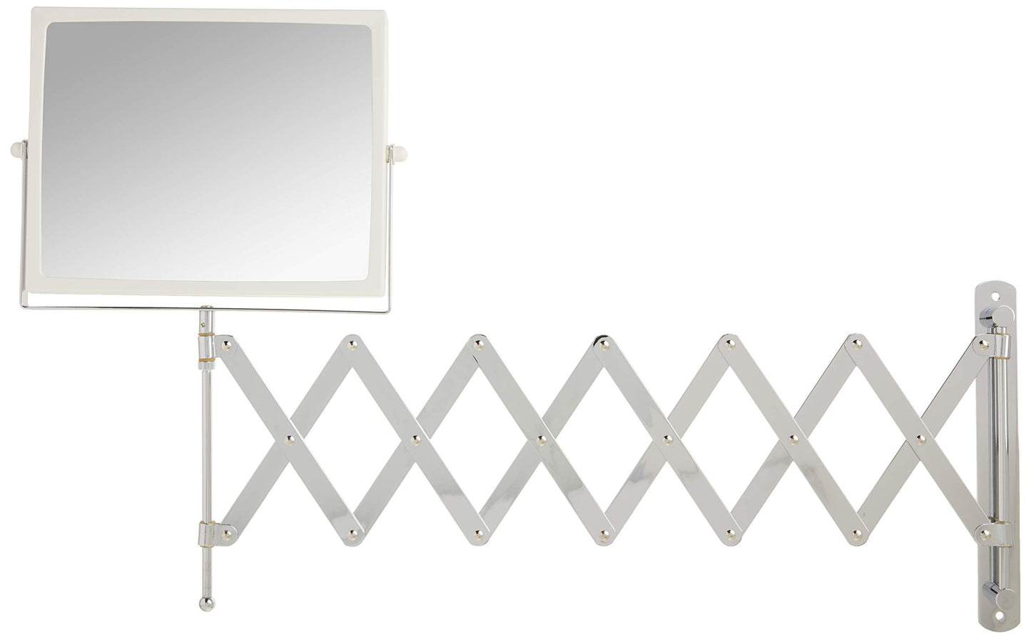 JERDON Two-Sided Swivel Wall Mount Mirror - Vanity Mirror with 5X Magnification & 30 inch Wall Extension - Model J2020C