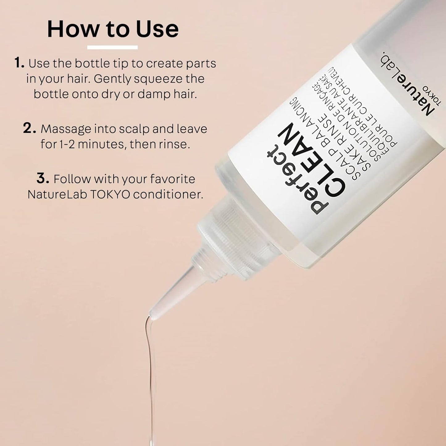 NATURELAB. TOKYO Perfect Clean Clarifying Scalp Scrub 2-in-1 Shampoo and Scalp Scrub Hair Treatment (8.1 oz) & Perfect Clean Scalp Balancing Sake Rinse (7 oz)