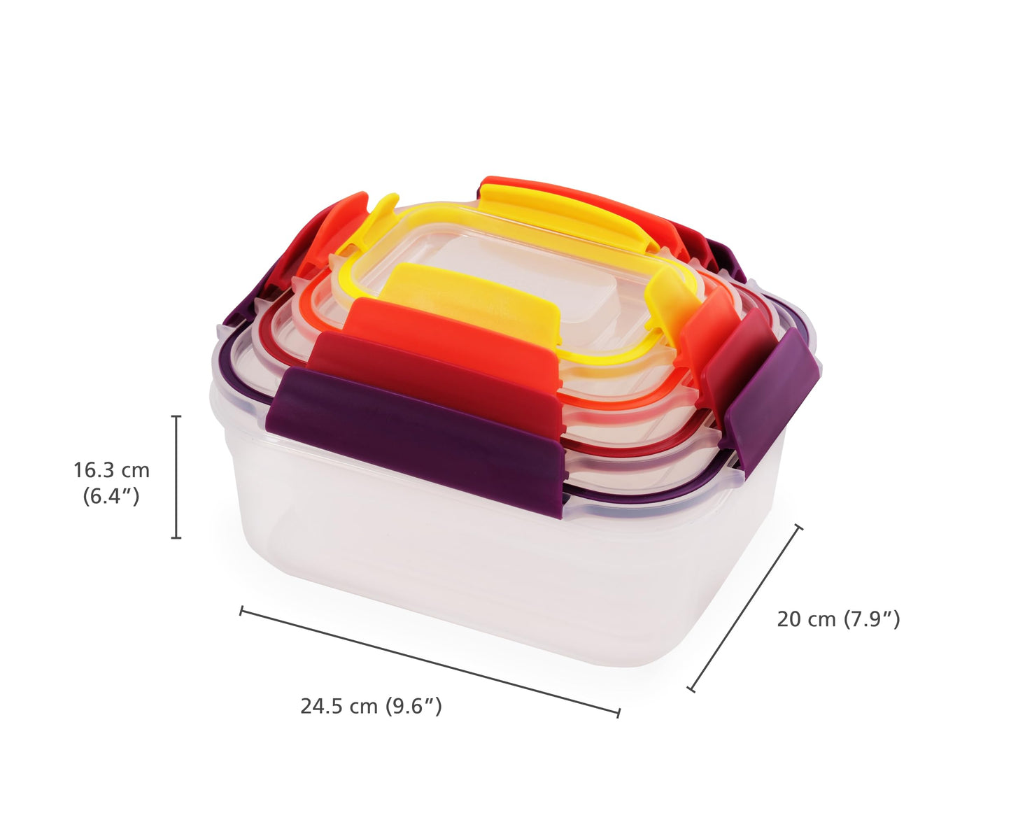 Joseph Joseph Nest Lock 16-piece Plastic BPA Free Food Storage Container Set with Lockable Airtight Leakproof Lids - Multicolor