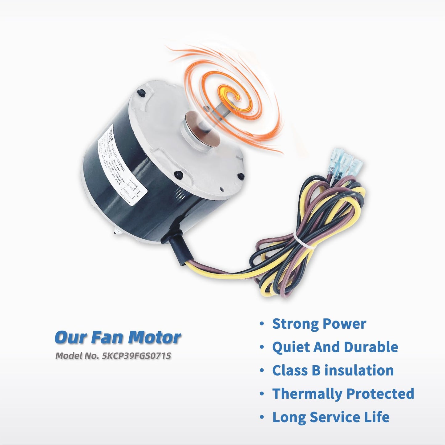 5KCP39FGS071S Fan Motor Replaces GE genteq Carrier 3905 5KCP39BGS071S 1/4HP 208-230V 1100RPM Upgraded LEUNGOO