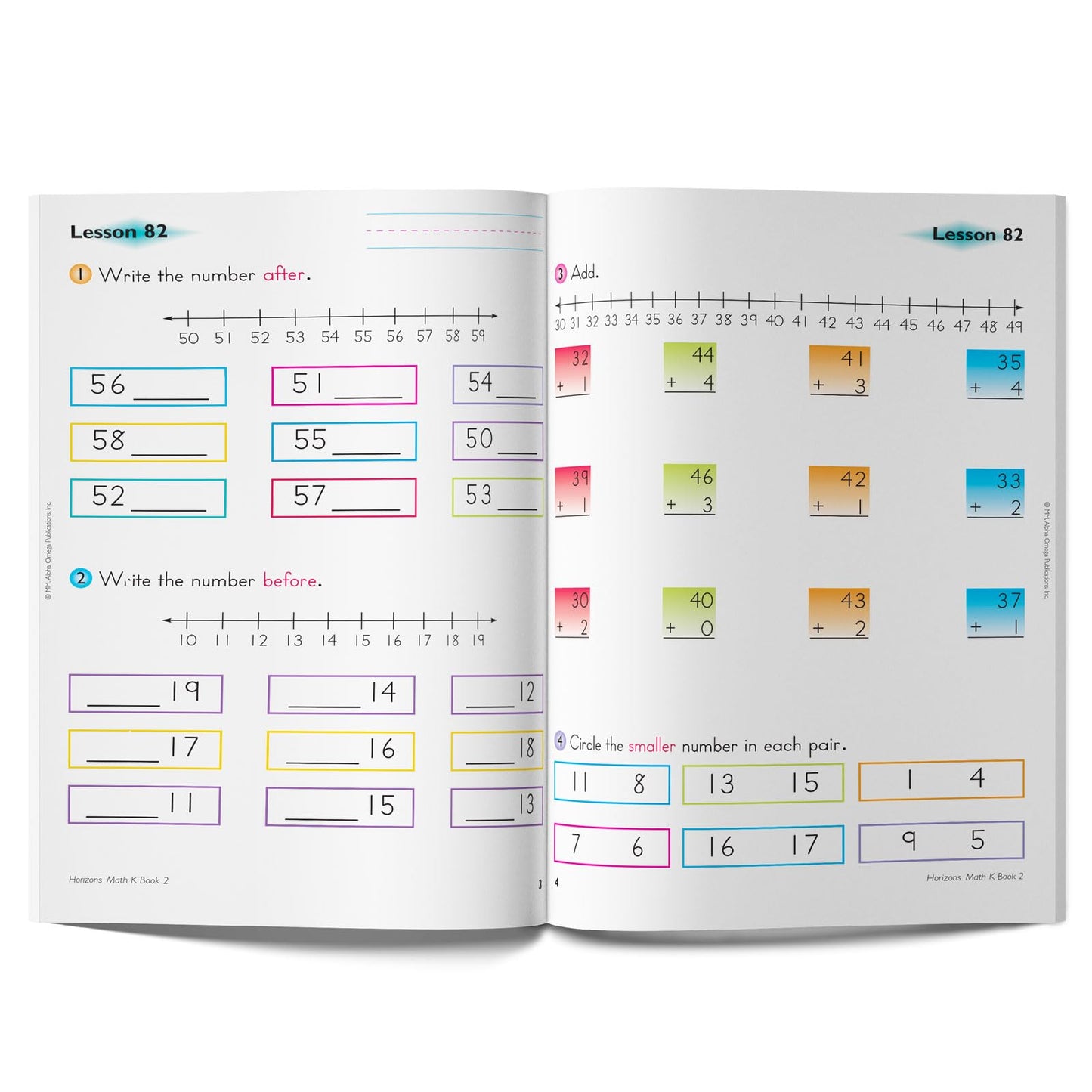 Horizons Kindergarten Math Student Books 1 & 2