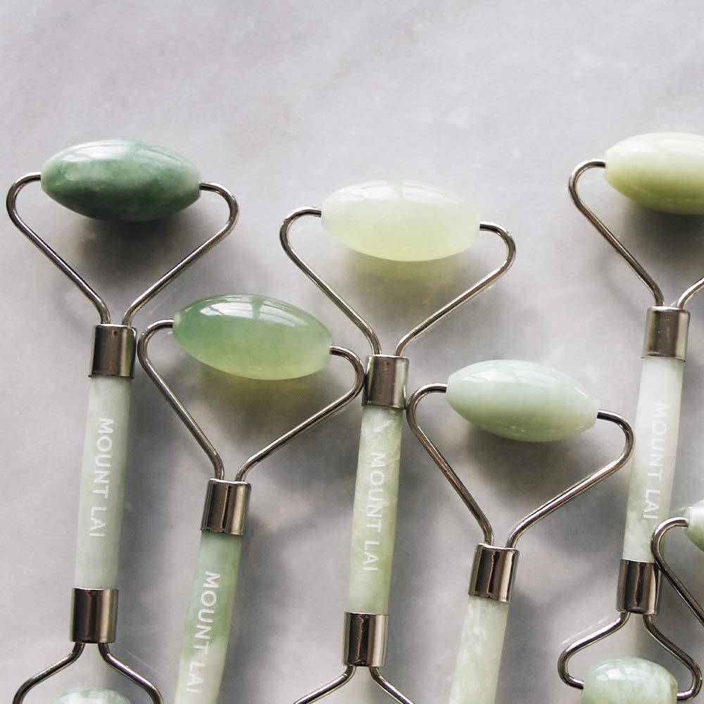 Mount Lai De-Puffing Jade Roller for Face, Best Massage Face Sculpting Tool for Women to De-Puff, Soothe, and Reveal Radiant Skin, Authentic Jade Facial Roller Skin Care