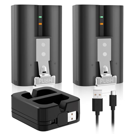 2 Pack for Ring Doorbell Battery 6040mAh Replacement with Charger Station, Rechargeable Ring Camera Battery Compatible with Ring Doorbell Battery 2/3/3plus/4, Stick Up Cam and Spotlight Cam