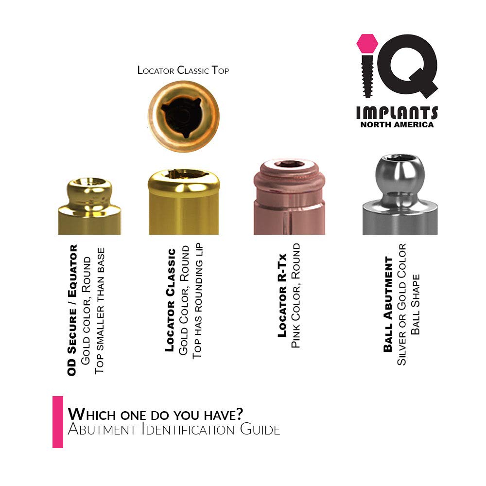 Locator Genuine Original Replacement Male Retention Inserts Caps, Standard, Clear 5.0 lbs (4-Pack)