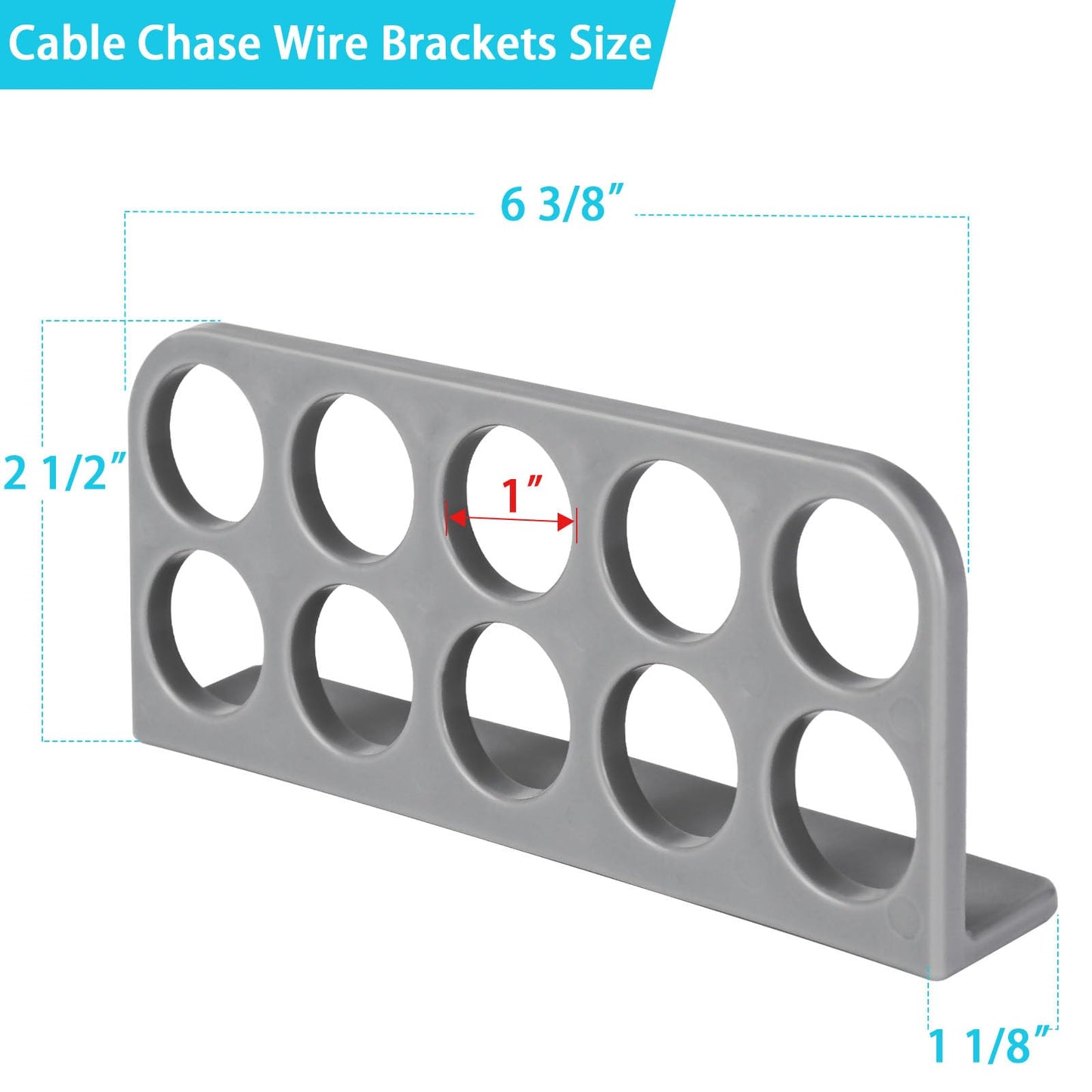 50Pack Cable Chase Wire Bracket,Cable Chase Bracket Support Organizer for NMB,Wire Stackers Keep Electrical Cord Tidy Clean&Save Time Space Labor,1" with 10-Hole Design