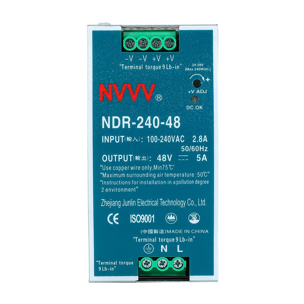48V DC Output Industrial DIN Rail Power Supply 5 Amp NDR-240-48 Input Voltage 100 to 240 with PFC