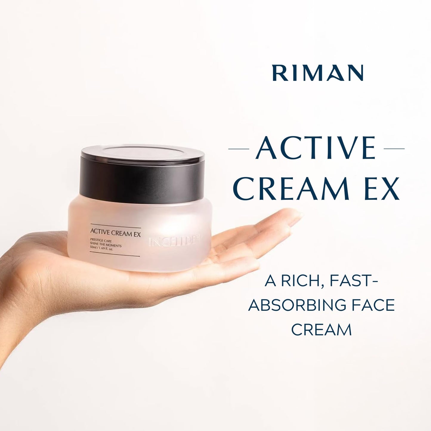 Incellderm Active Cream 50ml - Strengthen Skin Barrier, Plant Stem Cell, Intense Moisturizing, All Skin Types, K-Beauty, Made in Korea