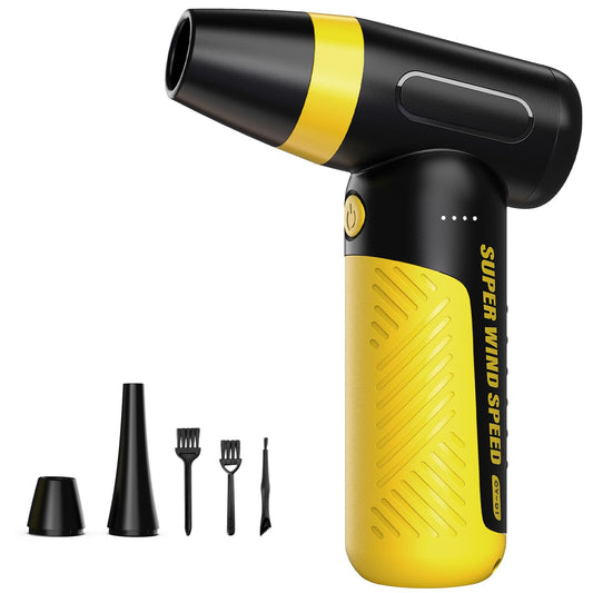 DEEBOX Electric Compressed Air Duster & Blower, 150000 RPM Super Power Adjustable Air Duster, 3 Speed Cordless Mini Blower, USB Rechargeable (5V/2A), Portable Dust Remover for Computer Keyboard Car