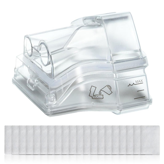 ZURNMED® Humidifier Water Chamber tub with 20 Replacement Filters Compatible with AirSense 10 & AirCurve 10 | S10 Series | Leak-Free, Durable Design | BPA-Free, Durable Design | FSA/HSA Eligible