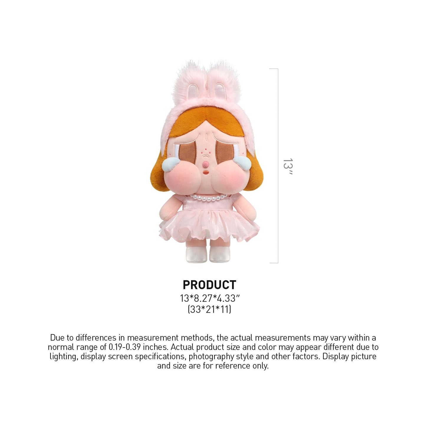 POP MART Crybaby Shiny Shiny Series-Plush Doll (Pink), 11.0 cm Height Figurine, Crybaby Figure for Modern Home Decor, Collectible Toy Set for Desk Accessories