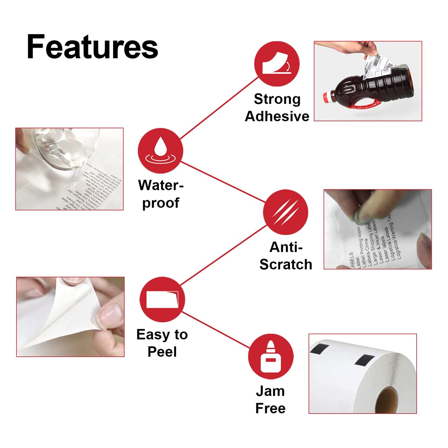 12 Rolls 3600 Pcs 2-3/7"x4 Shipping Name Badge Labels Replacement for Brother dk-1202, Misofuki 2.4"x3.9" 62mmx100mm Die-Cut Address Labels Used with Brother QL-700 QL-500 QL-810W Label Printer