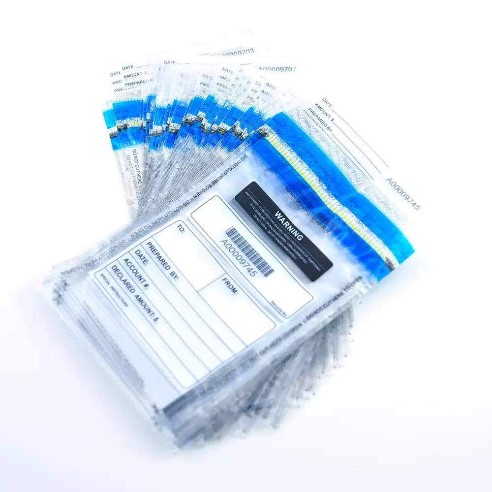 Self Adhesive Seal Clear Deposit Bags Tamper-Evident Bags, Security Bank Pocket (Clear-500)