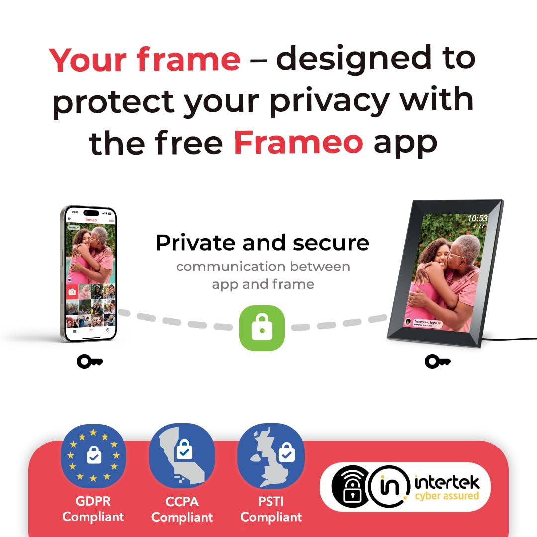 Frameo WiFi Digital Picture Frame, Birthday Gifts for Women, 10.1 Inch 1280 * 800IPS Touch Screen Digital Photo Frame, 16GB Memory, Auto-Rotate, Share Picture Video, Birthday Gift for Mom, Dad, Wife