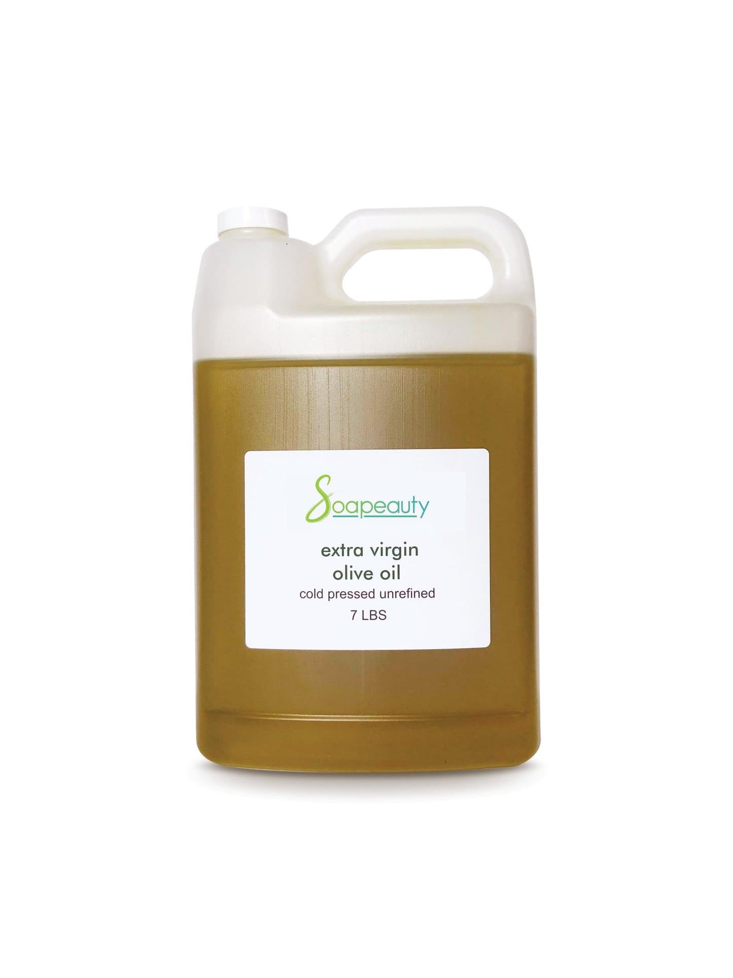 Soapeauty Extra Virgin Olive Oil | 100% Pure & Natural Unrefined Cold-Pressed Carrier Oil | Massage & Body Oil | for Skin, Face, Hair, and Soap Making | Carrier for Essential Oils | 7 lb