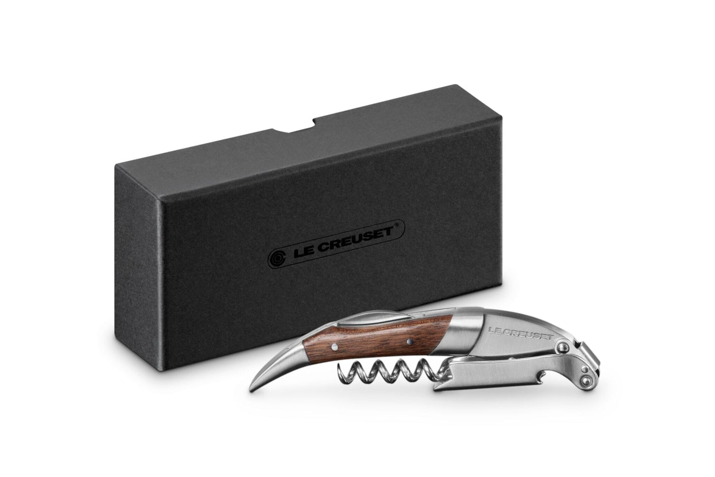 Le Creuset Black Walnut One-Step Waiter's Friend Corkscrew Wine Opener