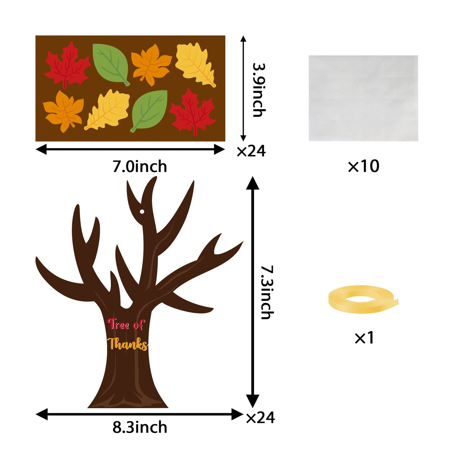 Haooryx 24 Pack Tree of Thanks Make Your Own Thanksgiving Tree Hanging Ornament, DIY Fall Craft Kit for Kids Classroom Autumn Thankful Art Project Activity Party Home Decoration