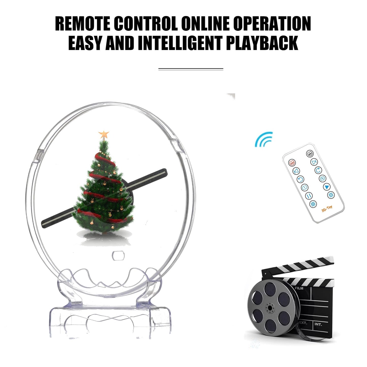 3D Hologram Fan,18CM Hologram Fan Projector with Cover Picture Fan Spinner with Bluetooth Remote,HD LED with 700 Video Library,Holographic Fan for Halloween