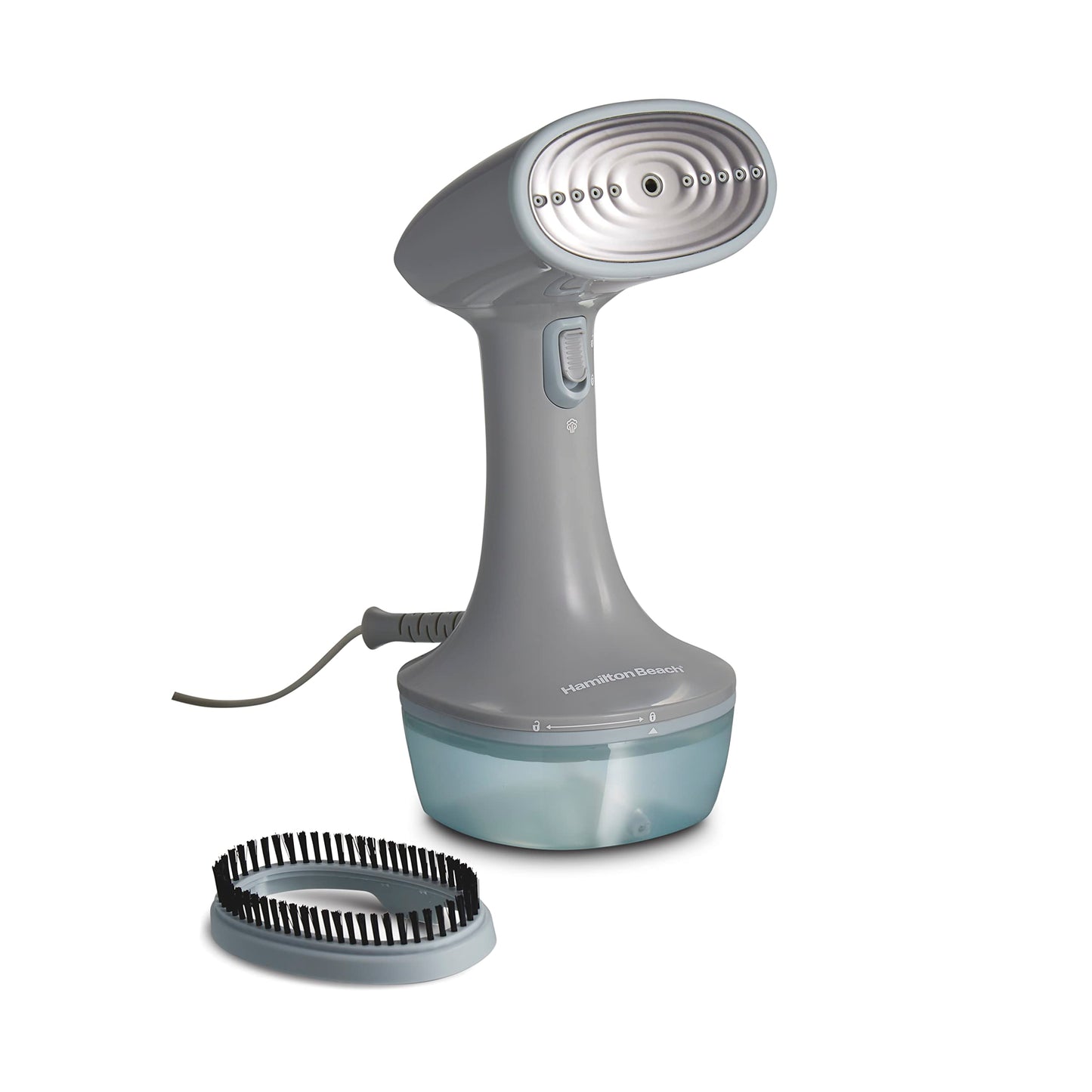 Hamilton Beach Handheld Garment Steamer for Clothes, Fabric and Drapes,1200 Watts, 400ml Water Tank, 20 Minutes of Continuous Steam, Vacation Essentials, Gray & Blue (11557)