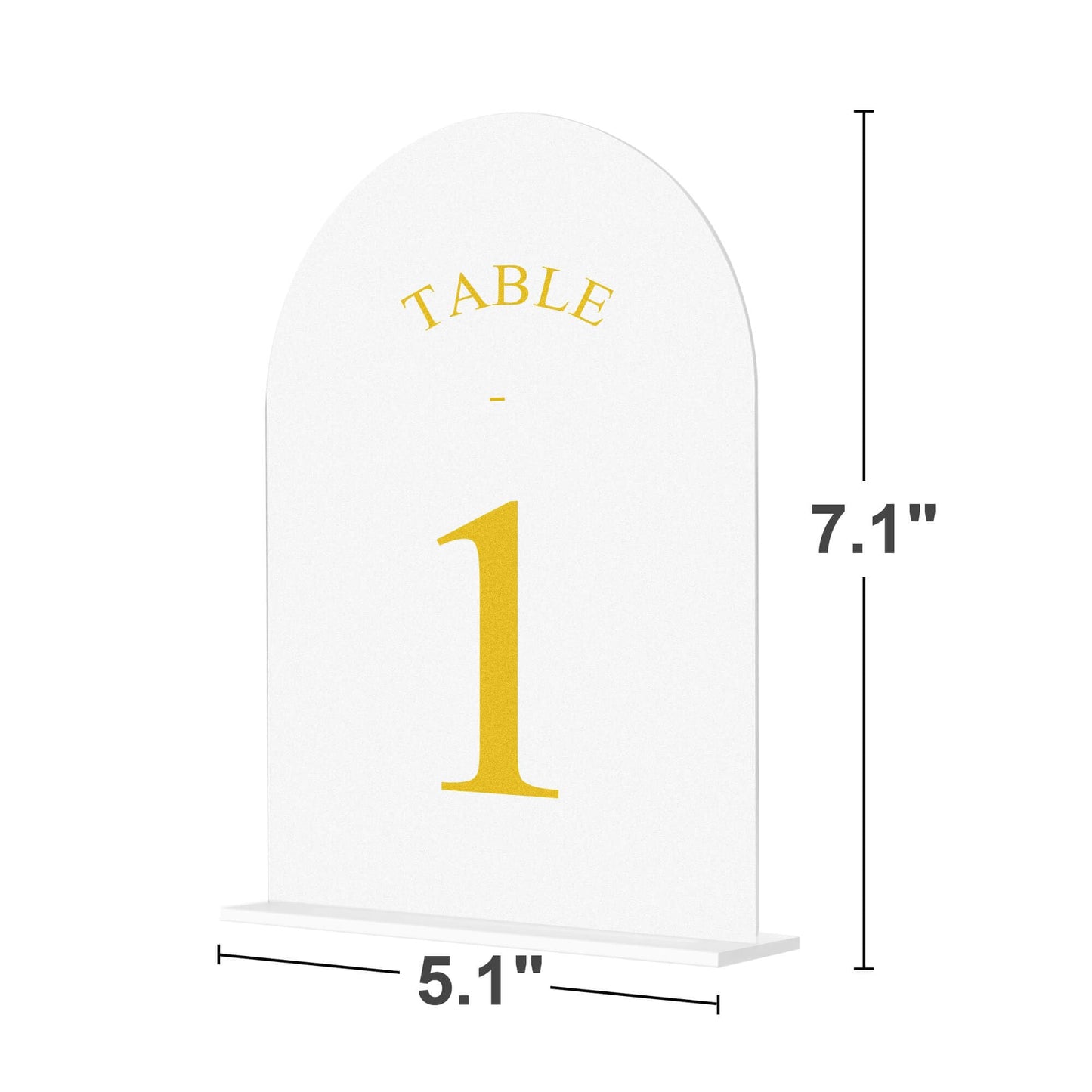 JOYIT Frosted Arch Wedding Table Numbers 1-50 with Stands – 5" X 7" Acrylic Gold Table Number Holders, Perfect for Wedding Receptions, Parties, Anniversaries, and Events