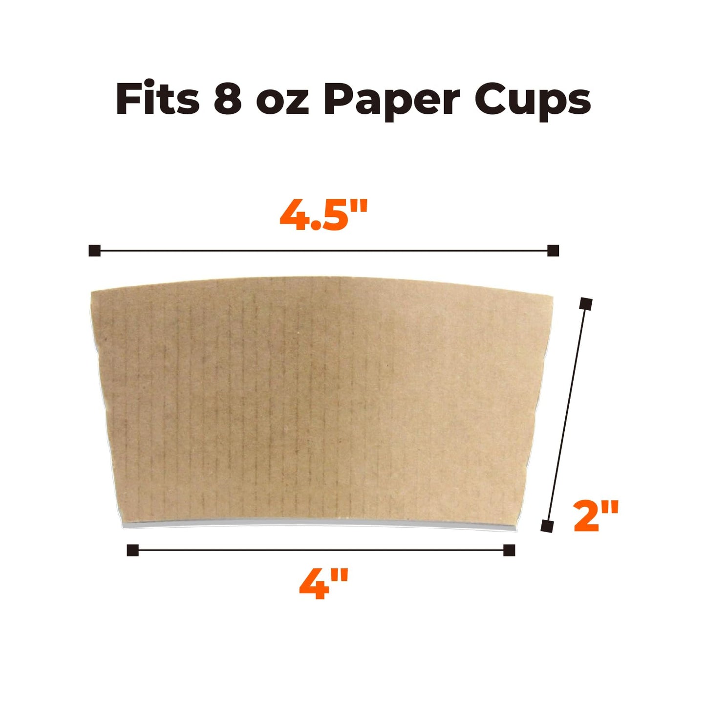 FMP Brands 1000 Pack Kraft Coffee Cup Sleeves, 8 oz, Disposable Hot & Cold Drink Insulators