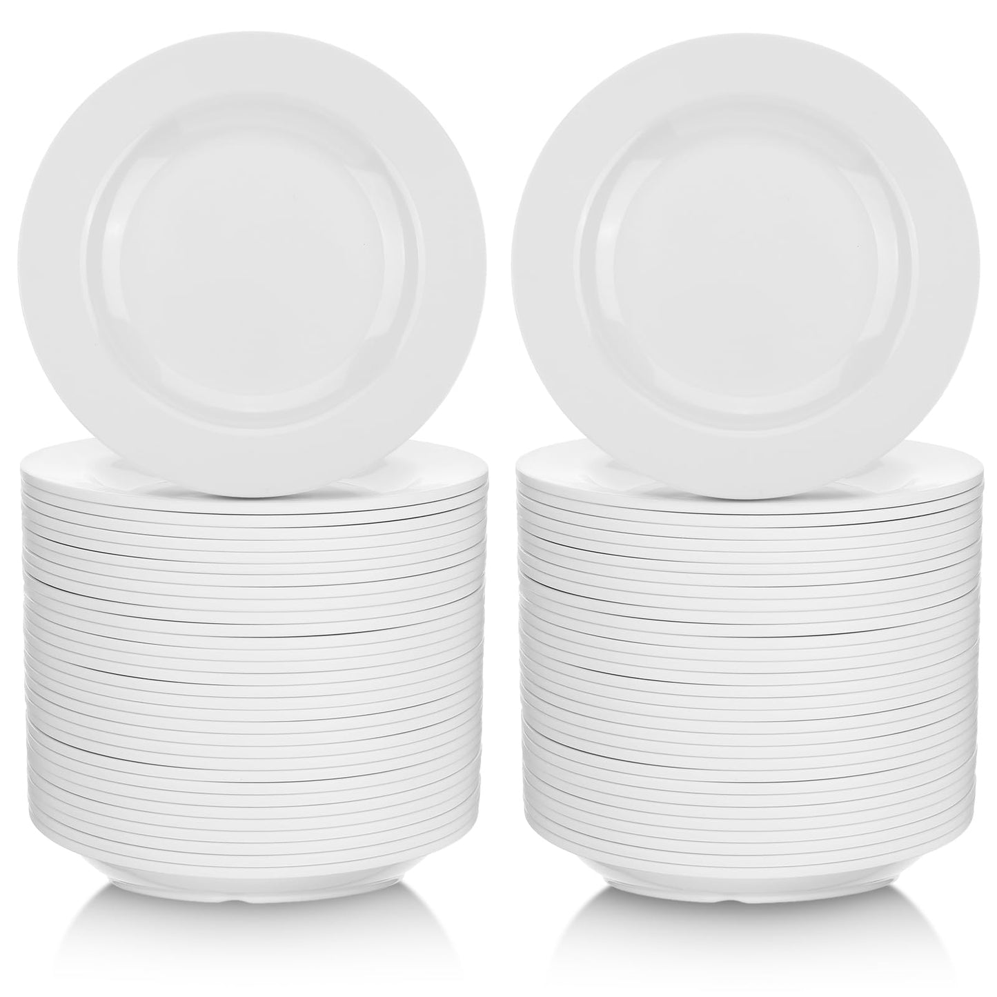 Vesici 36 Pieces Melamine Appetizer Plates 5.91 Inch Melamine Dessert Plates Small White Round Lightweight Saucers Serving Dish Catering for Appetizer Snacks Dinner Wedding Party