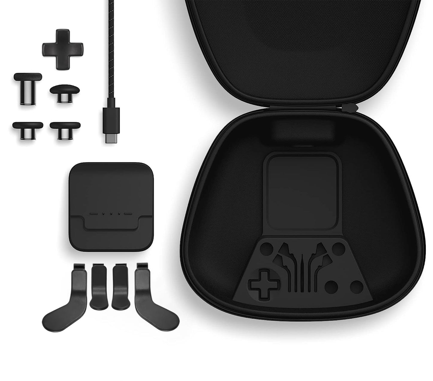 Complete Component Pack for Xbox Elite Controller Series 2 - Accessories Replacement Parts Repair Kit with Storage Case, Charging Dock and Charger Cable, 4 Thumbsticks, 4 Paddles, 1 D-Pad