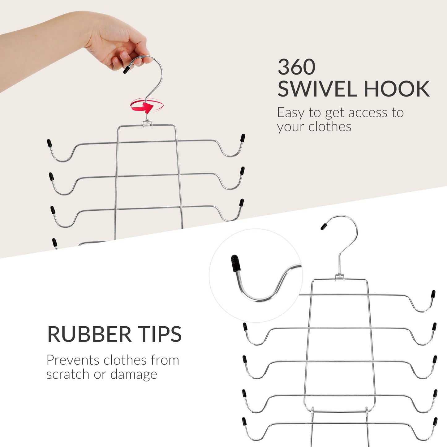 ZEDODIER 6 Pack Tank Top Hanger, Space Saving Bra Hangers, Non-Slip Hanging Sport Bras Holder, Closet Organizers and Storage for Camisoles Tank Tops Bras Ties Swimsuits Strappy Dress, Silver