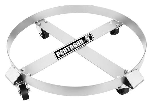55-Gallon Drum Dolly - Heavy-Duty Steel Dolly with Cross Braces and 4 Caster Wheels – 1,000-Pound Capacity by Pentagon Tools