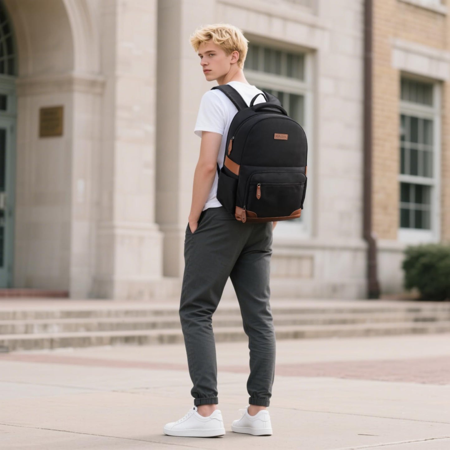 RealCool Laptop Backpack, 31L Travel Backpacks Gift for Women Men, Fits up to 15.6-17 Inch,Water Resistant College Bookbag, for School Business Trip (Black)