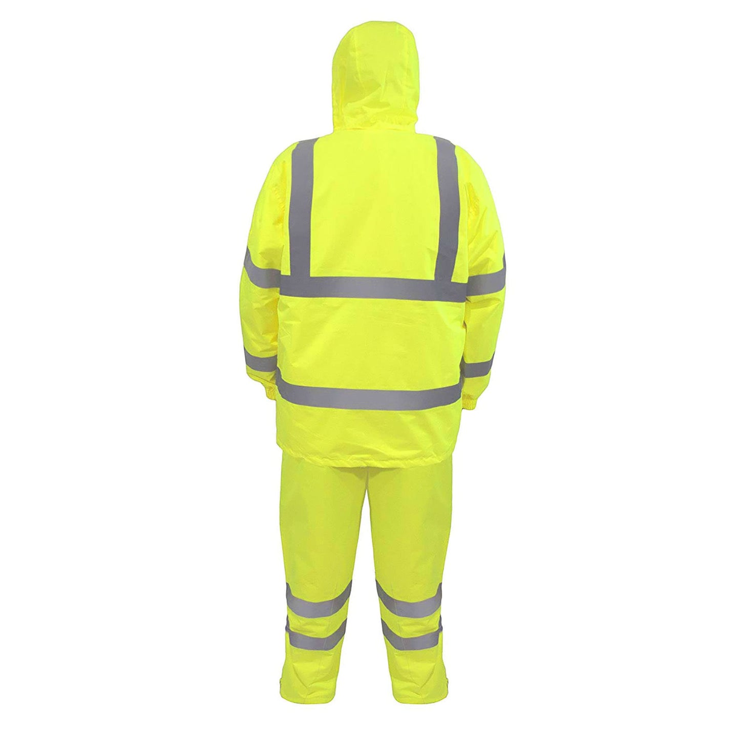 JORESTECH Safety Rain Set/Jacket Reflective High Visibility Yellow JK-03 / Pants Lime ANSI 150D Heavy Duty PANTS-03 (Large)