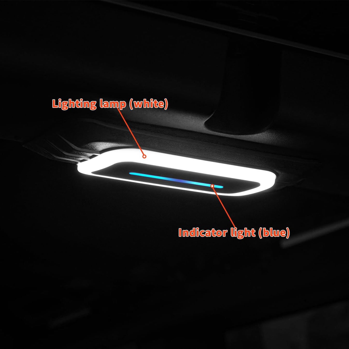 Aigmux Rear Ceiling Lights Compatible for Ford Bronco 2021-2024 4 Door Back Trunk LED Roof Top Lamp White Reading Lights W/Touch Switch