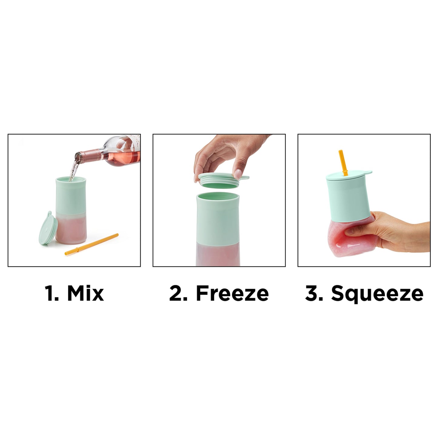 Rabbit Wine Frozen Cocktail Tumblers 12oz Insulated Tumbler for Frose, Frozen Cocktails, Slushies, Leak-Proof Design with Drink Recipes