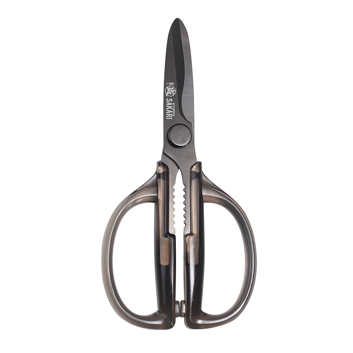 MITSUMOTO SAKARI Japanese Kitchen Scissors, Heavy Duty Detachable Kitchen Shears with Titanium-Plated Stainless Steel Blades, Clear Acrylic Handles for Meat, Fish, Nuts & Vegetables