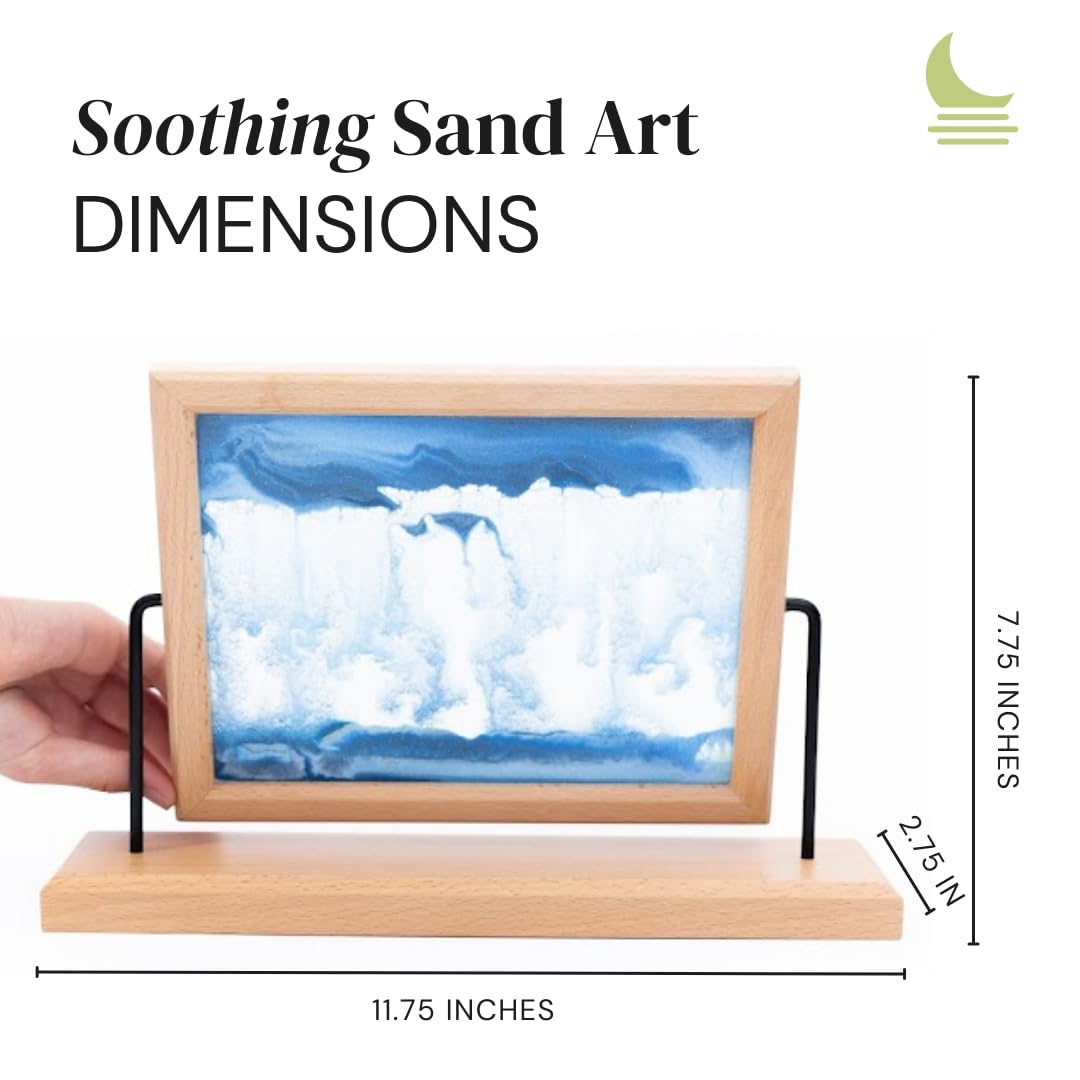 Elegant Moving Sand Art w/Finished Wood Frame - Mindfulness Decor to Help Stay Present